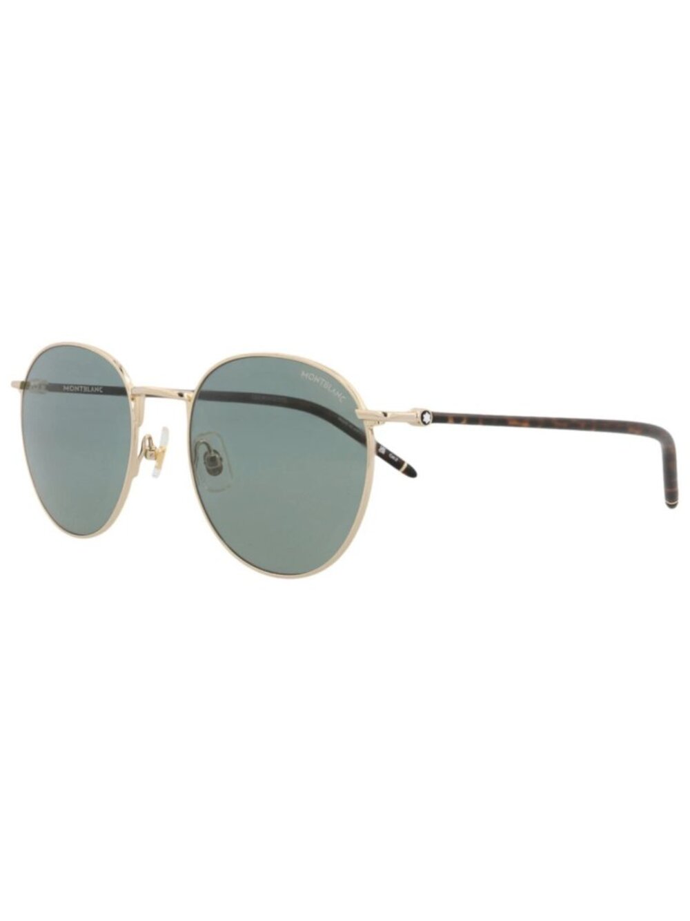 New Montblanc Women's Sunglasses Round Oval Metal Frame Mens Gold Havana Green